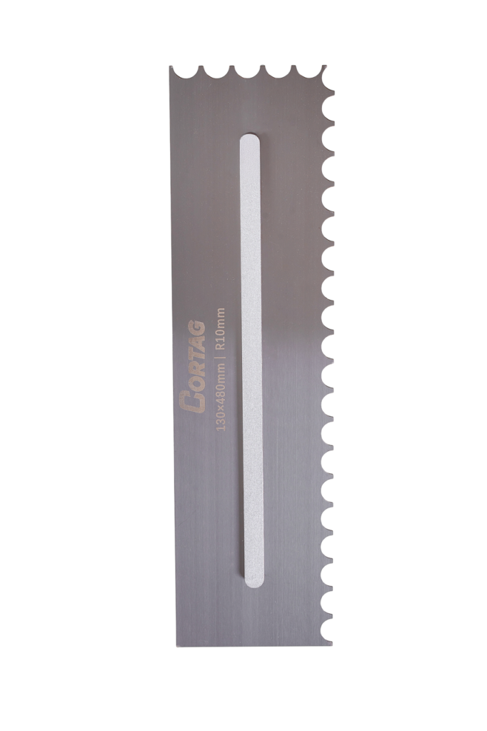 Desempenadeira Inox com Cabo Removível – Dentada Raio 10 sem cabo – 10 mm